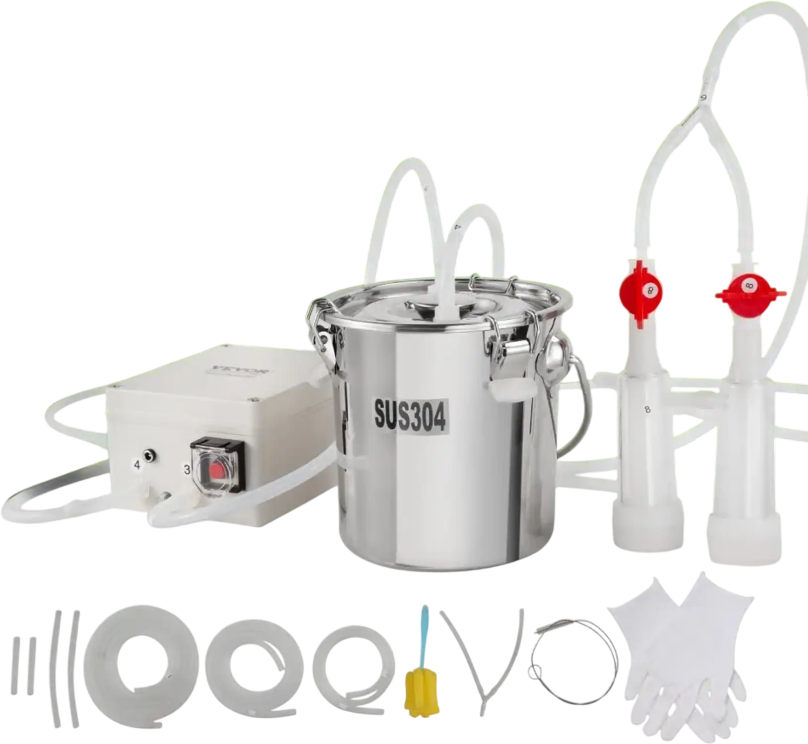 Vevor Milking Machine Portable Electric Automatic Pulsation Vacuum Goat Sheep Milker 3 L New