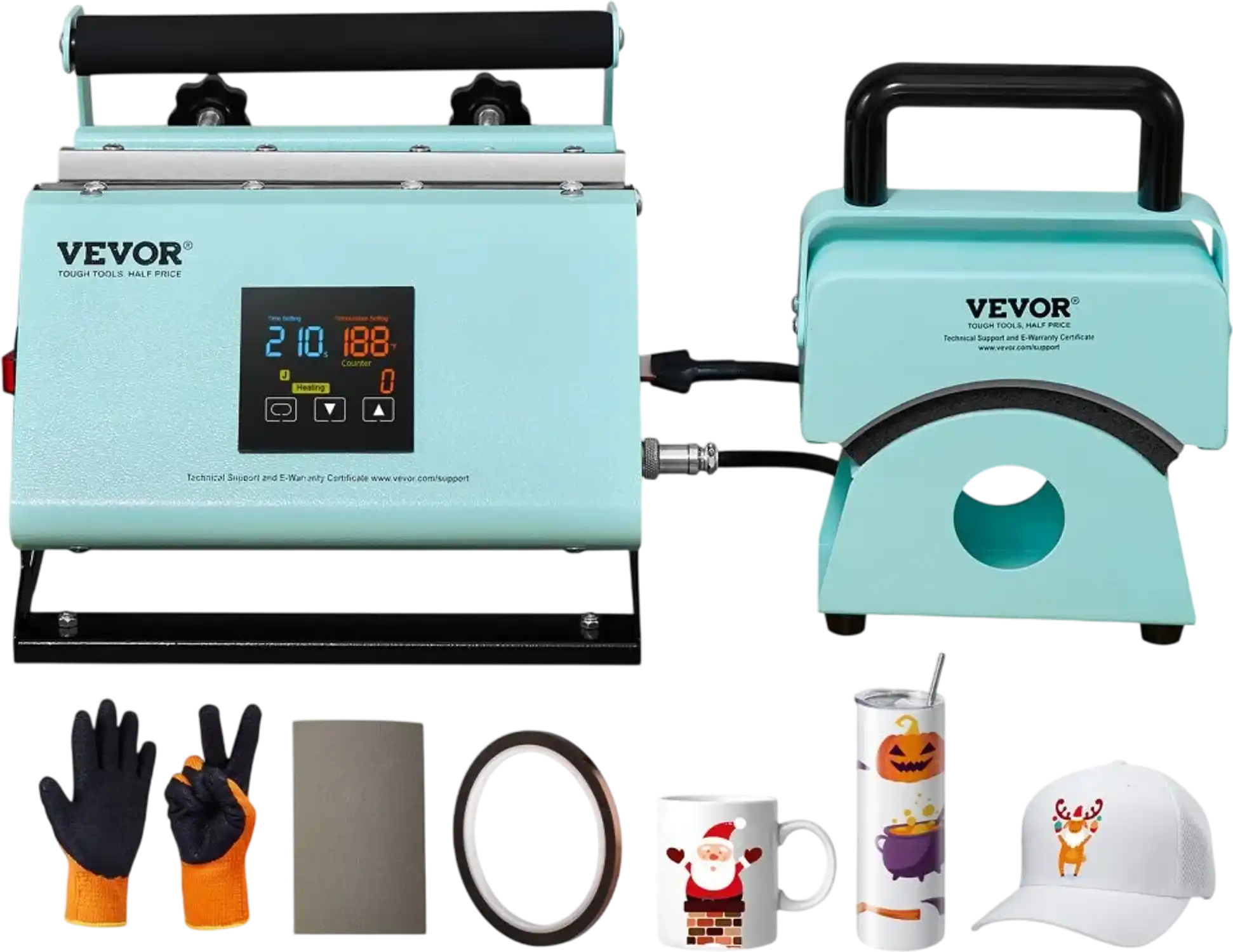 Vevor Heat Press 2-in-1 Tumbler and Hat Press for Caps, Hats, Mugs and 11-30 oz Tumblers New