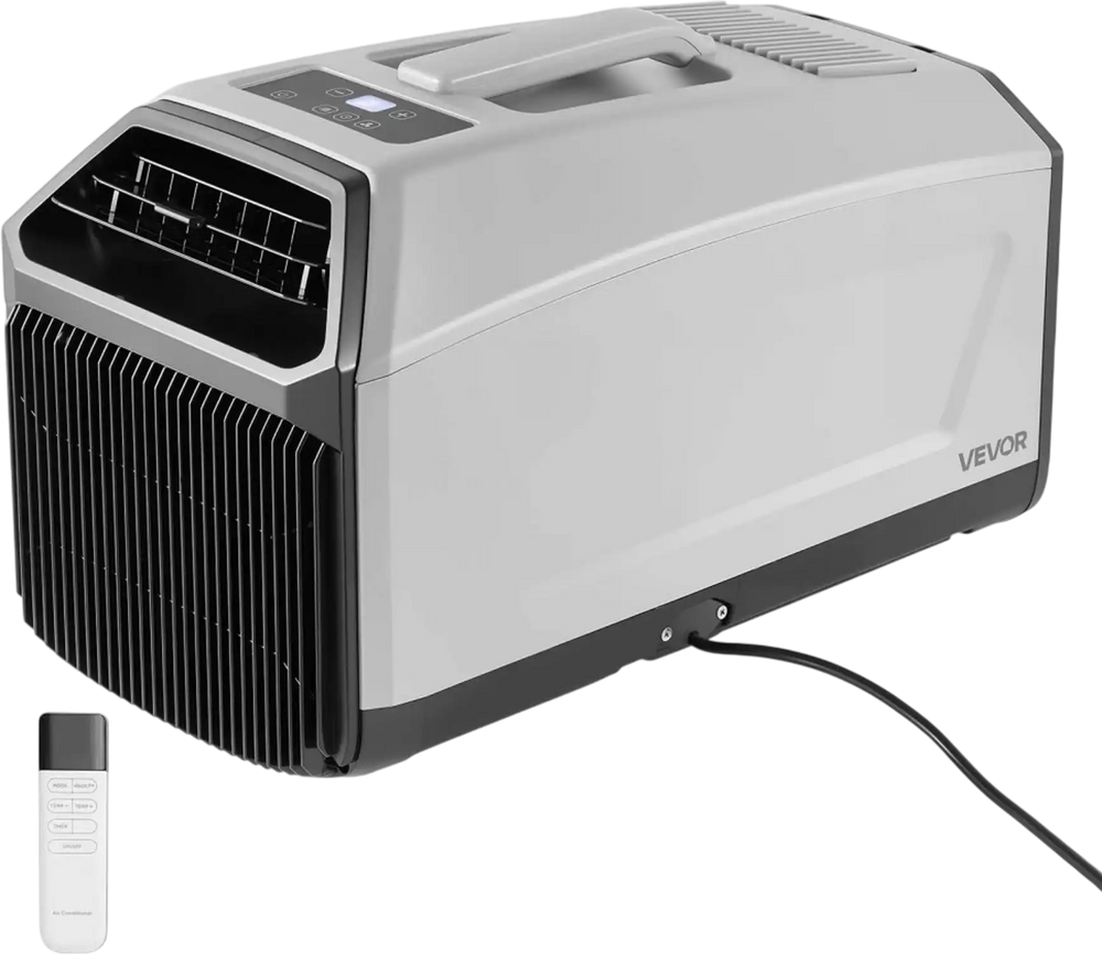 VEVOR Portable Camping Air Conditioner 3050 BTU, Tent AC Unit with Hose, Remote & Touch Control, 61–90°F Adjustable, 150 m³/h High Airflow, Low Noise, Ideal for Tent. RV, Outdoor Cooling, Dark Grey
