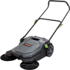 VEVOR Walk-behind Hand Push Floor Sweeper, 25.6" Sweeping Width Floor Sweeper Manual Non-Electric, 5-Gallon Waste Container, Angle & Height Adjustable Folding Handle for Walkway, Yard, Garage, Patio