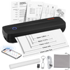 VEVOR Portable Thermal Printer - 2600mAh Battery, 300 DPI, Bluetooth Inkless Mobile Printer for A4, A5 & 8.5" x 11" Thermal Paper, Compatible with iOS, Android & Laptop, for Travel, Office & Home Use