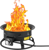 VEVOR Propane Fire Pit, 19-Inch Diameter Outdoor Portable Gas Fire Pit with Cover & Lava Rocks, Adjustable Flame Height Camping Firepit for Heating, Lighting, Gathering, 58,000 BTU, Black