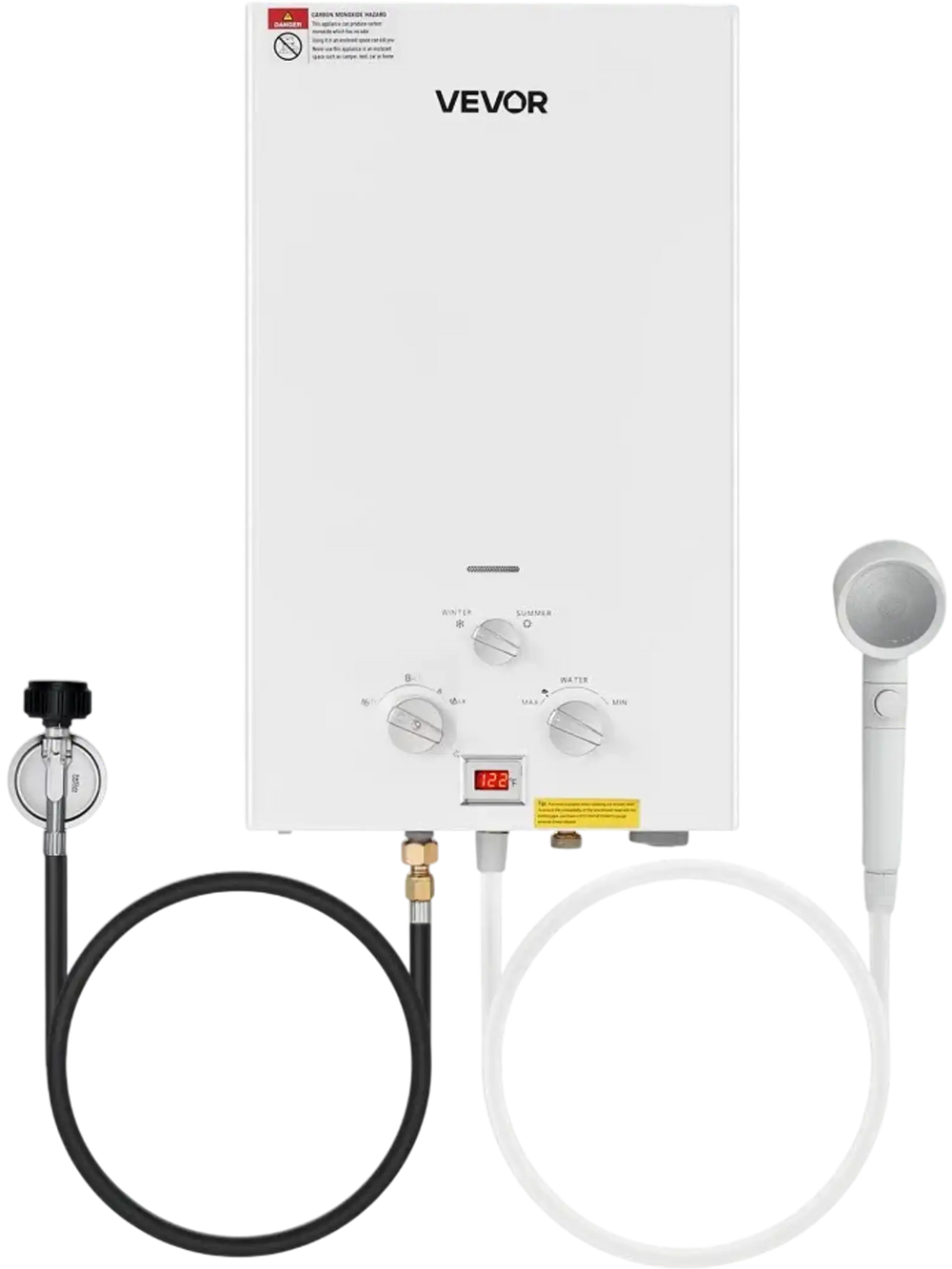 VEVOR Portable Propane Water Heater, 10L Tankless Outdoor Water Heater, 68000 BTU 2.64 GPM Instant Hot Water, with Accessory Set + Regulator for RV Camping Trips Cabins Barns