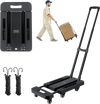 VEVOR Folding Hand Truck, 500 lbs Load Capacity, Collapsible Luggage Cart with 6 Wheels, 2 Elastic Ropes & Expandable Base, Utility Dolly Platform Cart for Airport Travel Luggage Office Moving, Black