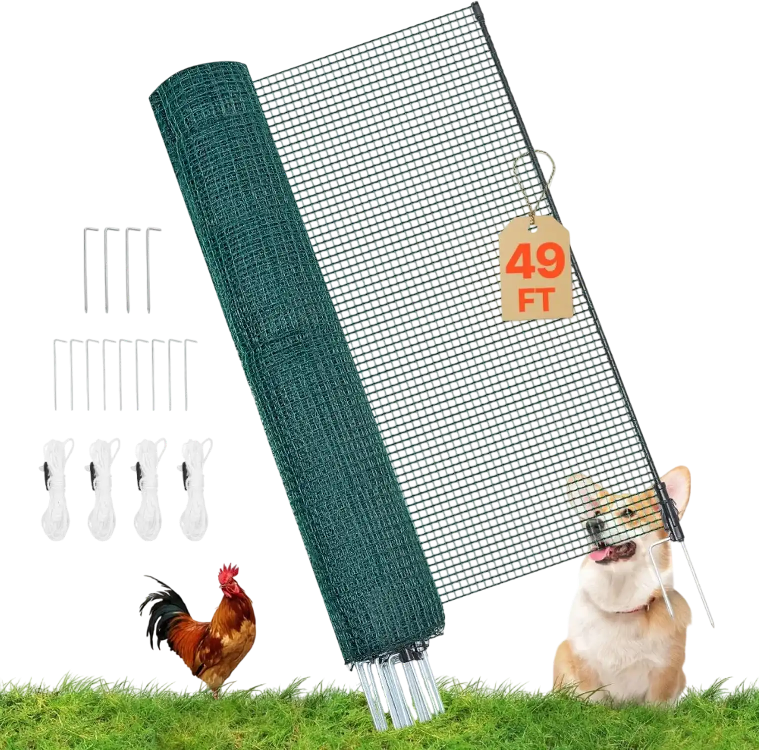 Vevor Temporary Fence Plastic Mesh Safety Netting with Posts 3.9' x 49.2' New