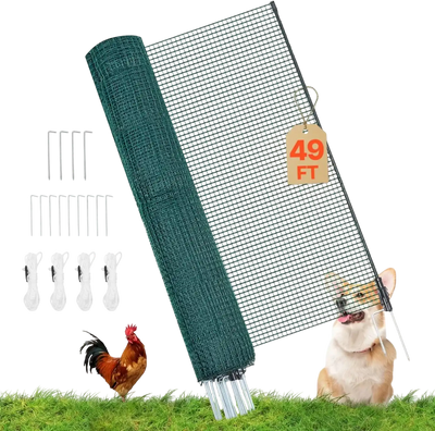 Vevor Temporary Fence Plastic Mesh Safety Netting with Posts 3.9' x 49.2' New