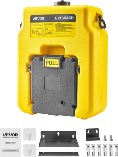 Vevor Eye Wash Station Portable 14 Gal OSHA-Approved Emergency Eyewash Unit Yellow New
