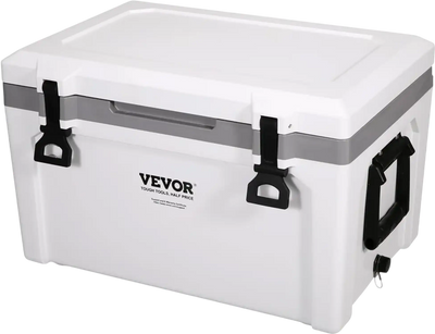 VEVOR Insulated Portable Cooler, 52 qt, Holds 50 Cans, Ice Retention Hard Cooler with Heavy Duty Handle, Ice Chest Lunch Box for Camping, Beach, Picnic, Travel, Outdoor, Keeps Ice for up to 6 Days