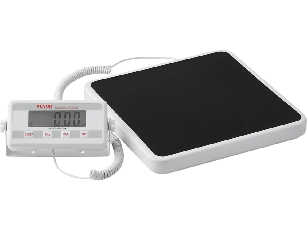 VEVOR Portable Medical Scale, Professional Digital Physician Scale for Weighing - with Anti-Slip Mat, 2 Units (kg/lb), Hold & Tare Function, 400LBS Capacity Physician Wight Scale for Gym Home Hospital