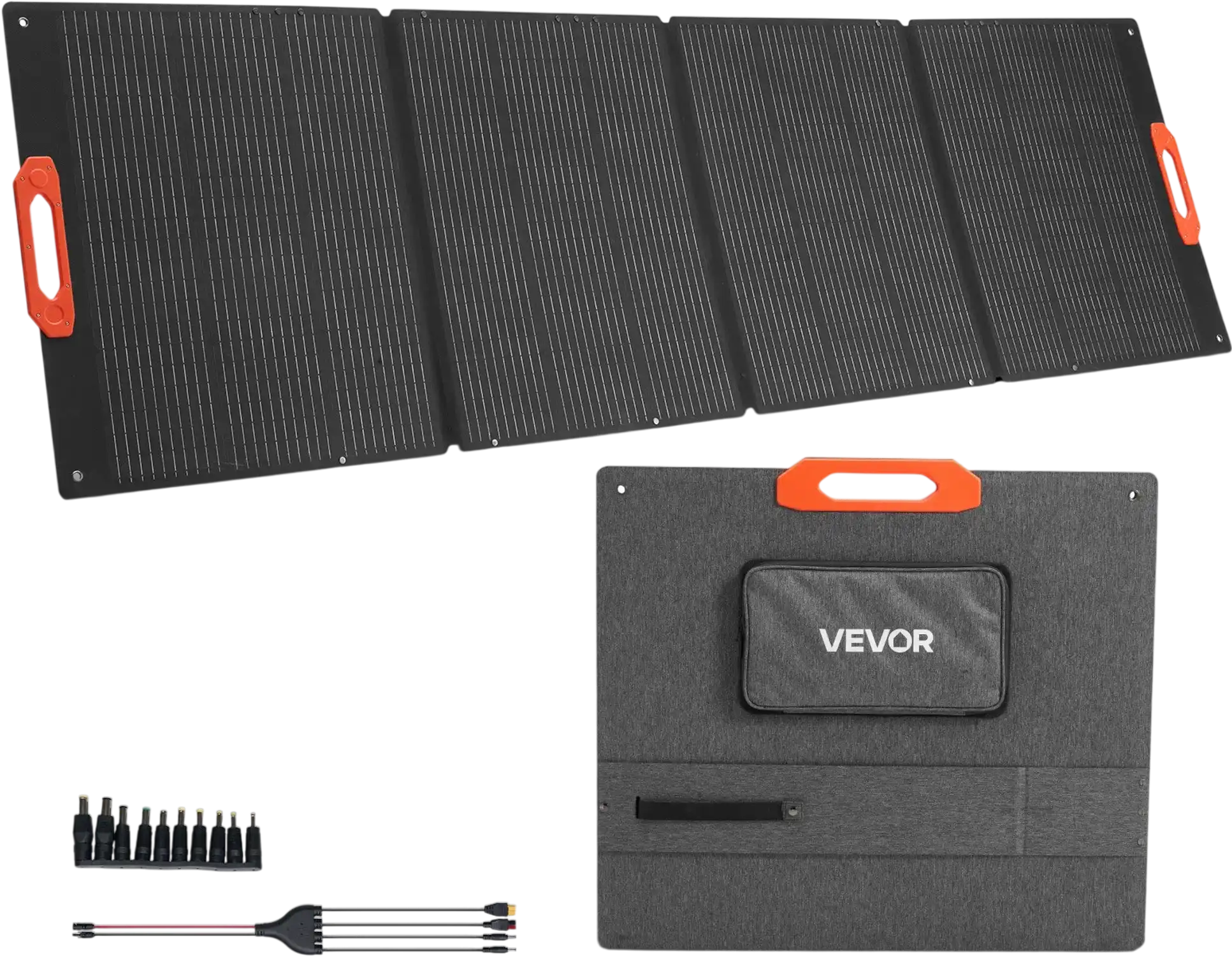 Vevor Solar Panel 300W High-Efficiency Foldable with 10-in-1 DC Adapter New