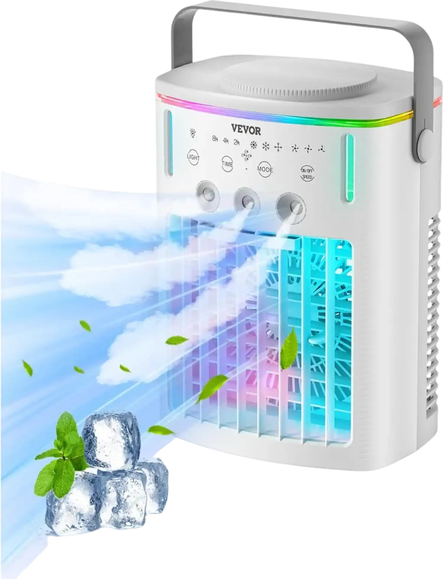 Vevor Portable Air Conditioner 4-in-1 Evaporative Air Cooler with Remote Control 3 Speeds 1L New
