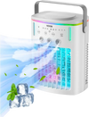 VEVOR Portable Air Conditioner, 4-in-1 Evaporative Air Cooler with Remote Control, 3-Speed Mini Air Conditioner with Timer, 3 Mist Levels, 1L Water Tank, 120° Oscillating Mini AC Fan for Desktop Home