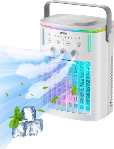 Vevor Portable Air Conditioner 4-in-1 Evaporative Air Cooler with Remote Control 3 Speeds 1L New