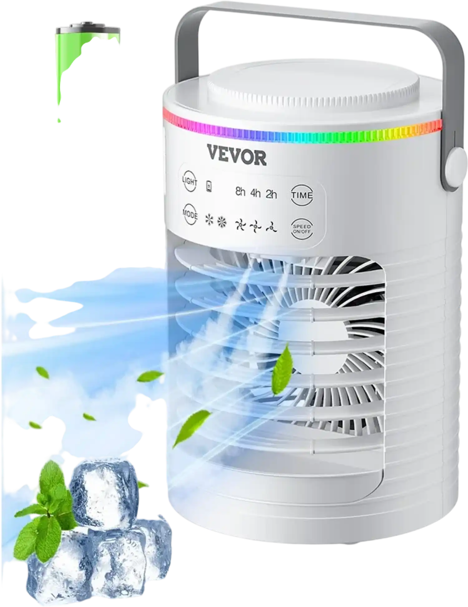 Vevor Portable Air Conditioner 4-in-1 Evaporative Air Cooler 3-Speed 0.6L Water Tank New