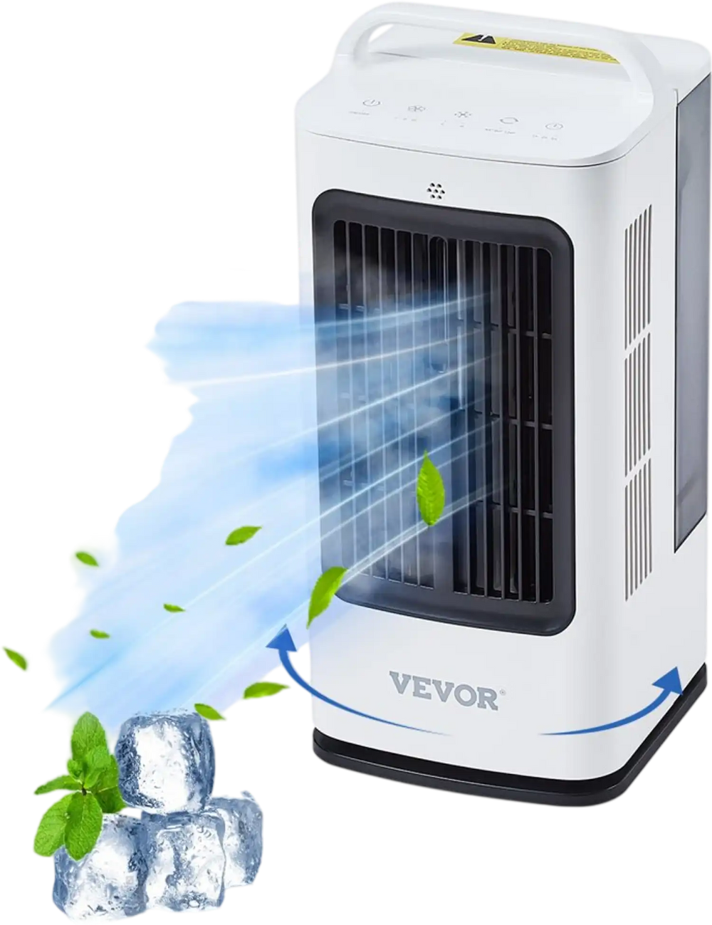 VEVOR Portable Air Conditioner, 4-in-1 Evaporative Air Cooler, 3-Speed Mini Air Conditioner with 0-7H Smart Timer, 1700ml Water Tank, 7-Color Light, Personal Mini Desk AC Fan for Bedroom Office Room