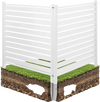 VEVOR 2 Panels Outdoor Privacy Screen, 48 x 48 in Air Conditioner Fence with 19.7 in Ground Stakes, Pool Equipment Enclosure, Louvered Vinyl Privacy Fence, Ideal for Trash Can and A/C Units, White