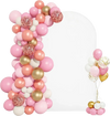 VEVOR Arch Backdrop Stand, 7.2 x 4 ft, Stable Structure, Easy Assembly, 1 Piece Gold Metal Arch Backdrop Stand with Cover for Wedding, Birthday Party, Holiday Celebration, and Ceremony Decoration