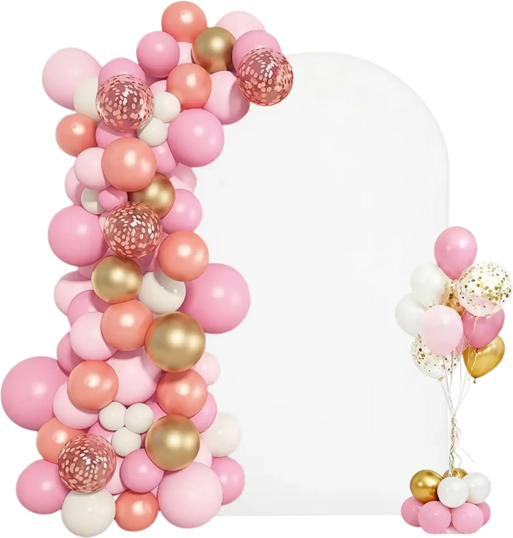 VEVOR Arch Backdrop Stand, 7.2 x 4 ft, Stable Structure, Easy Assembly, 1 Piece Gold Metal Arch Backdrop Stand with Cover for Wedding, Birthday Party, Holiday Celebration, and Ceremony Decoration