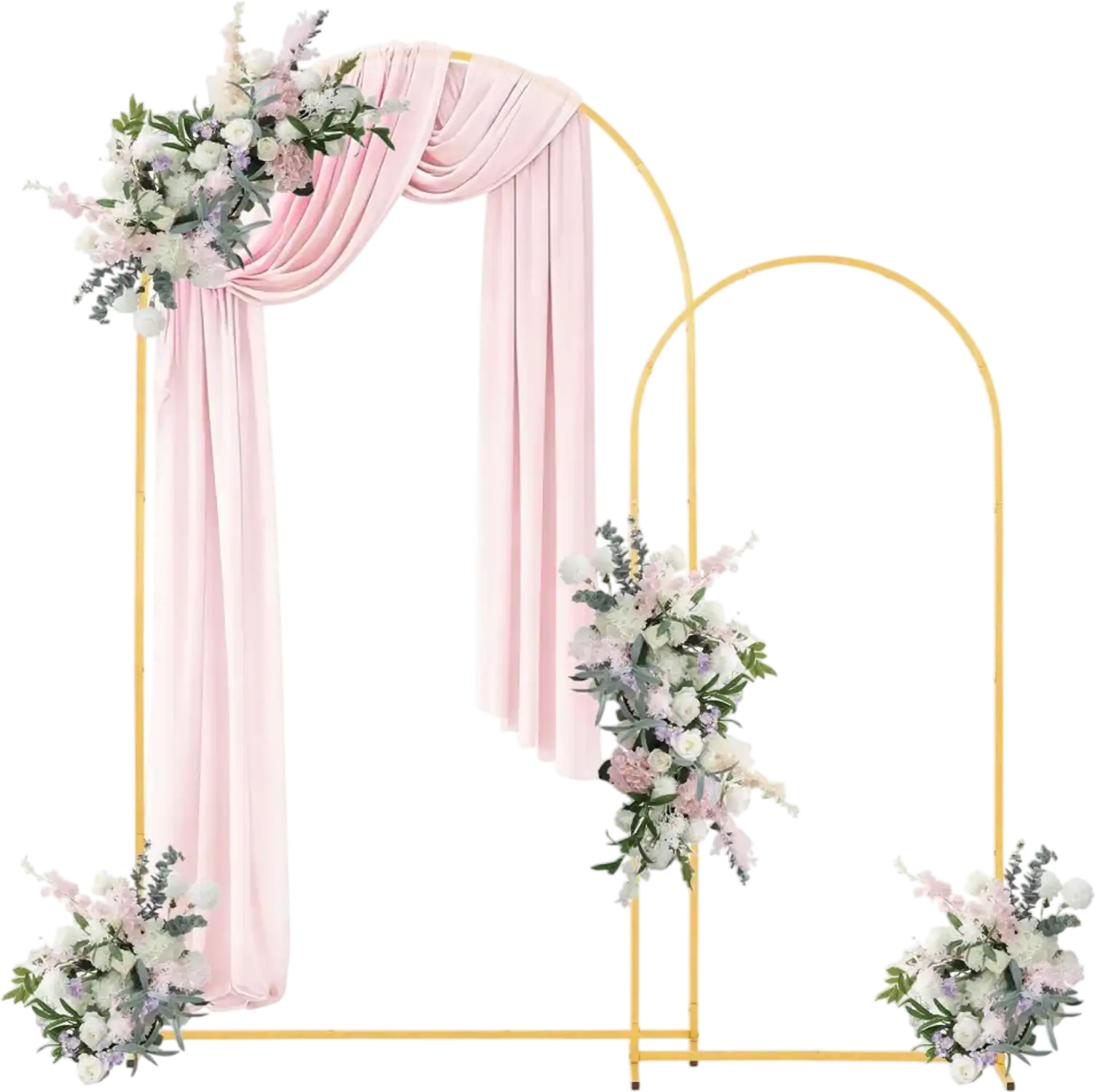 Vevor Arch Backdrop Stand Gold Metal Set of 2 7.2' and 6' New