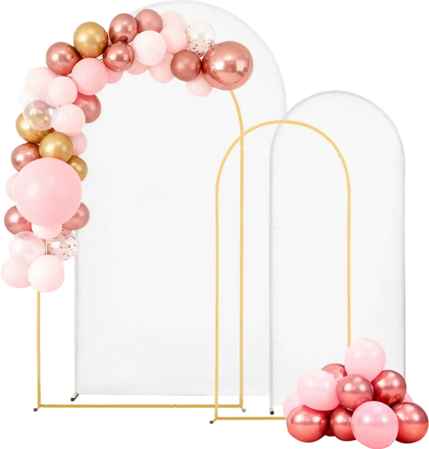 Vevor Arch Backdrop Stand Set of 2 Gold Metal Wedding Party Decoration with Cover New