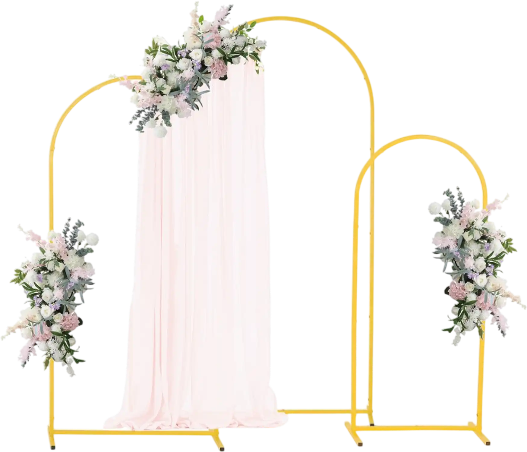 Vevor Arch Backdrop Stand Set of 3 Gold Metal 6'/5'/4' New