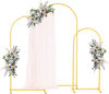 VEVOR Arch Backdrop Stand, Set of 3, 6/5/4 ft, Stable Structure, Easy Assembly, Gold Metal Arch Backdrop Stand for Wedding, Birthday Party, Graduation, Holiday Celebration, and Ceremony Decoration