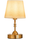 VEVOR Cordless Table Lamp, 5200mAh Built-in Rechargeable Battery Small Desk Lamp, 3-Level Brightness, Fabric Shade, 2700-3000K Color Temperature, Table Light for Restaurant, Bedroom, Bars, Gold