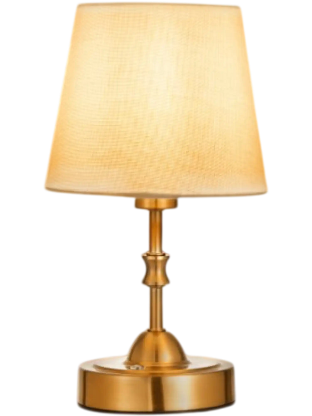 VEVOR Cordless Table Lamp, 5200mAh Built-in Rechargeable Battery Small Desk Lamp, 3-Level Brightness, Fabric Shade, 2700-3000K Color Temperature, Table Light for Restaurant, Bedroom, Bars, Gold
