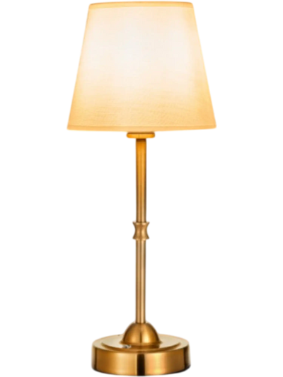 Vevor Table Lamp Cordless Rechargeable Fabric Shade Gold New