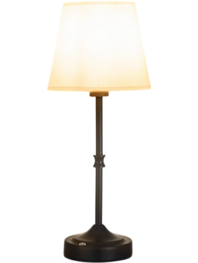 Vevor Table Lamp Cordless Rechargeable Fabric Shade Black New