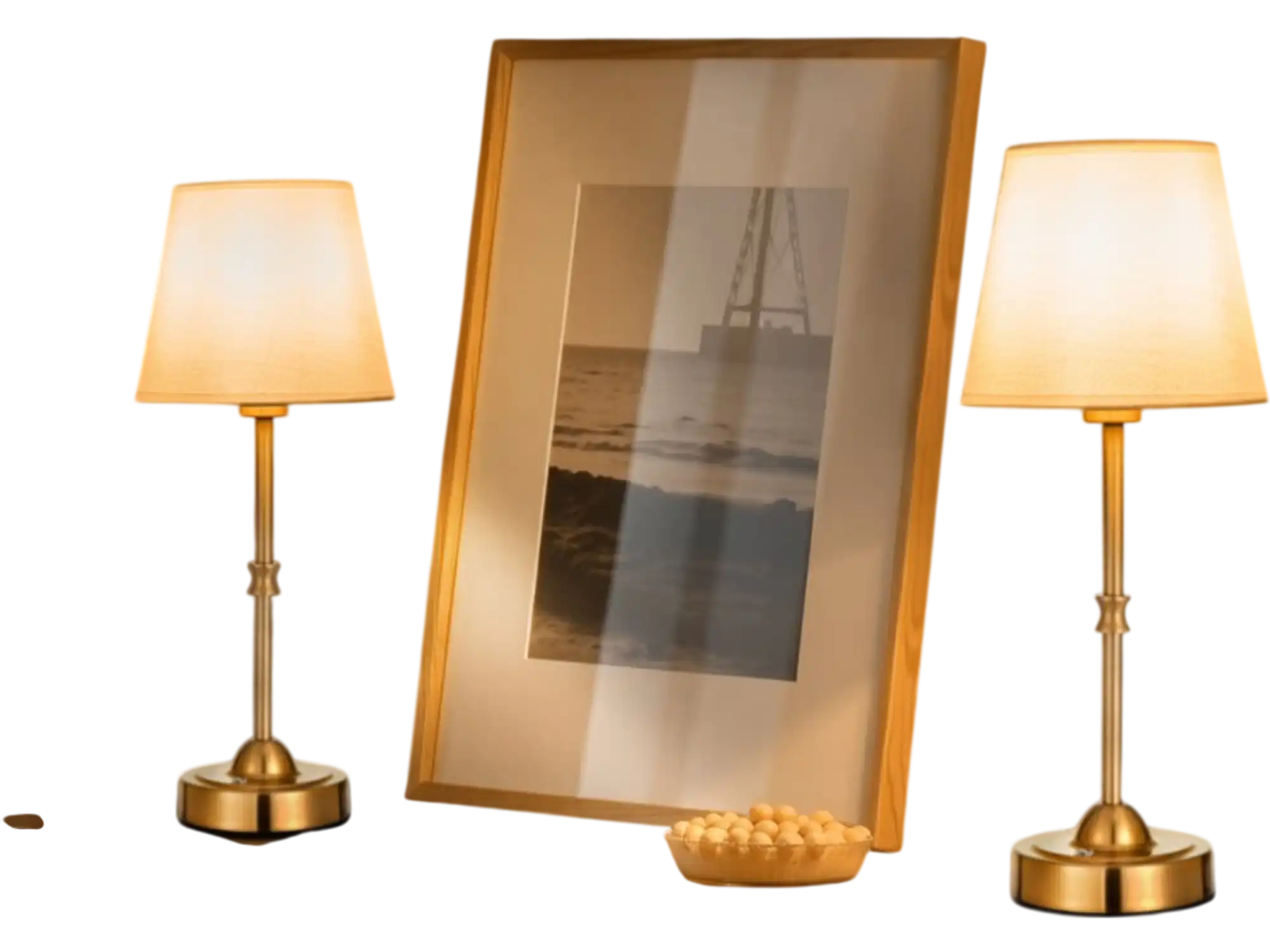 Vevor Table Lamp Cordless Rechargeable 2-Pack Fabric Shade Gold New