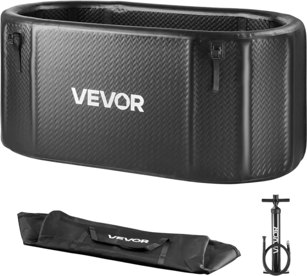 VEVOR Cold Plunge Tub, 216 Gallon, Inflatable Ice Bath Tub Compatible with Water Chillers, Portable Cold Water Bathtub with Insulated Lid, for Athletes Recovery, 59.1" x 31.5" x 29.9" (No Chiller)