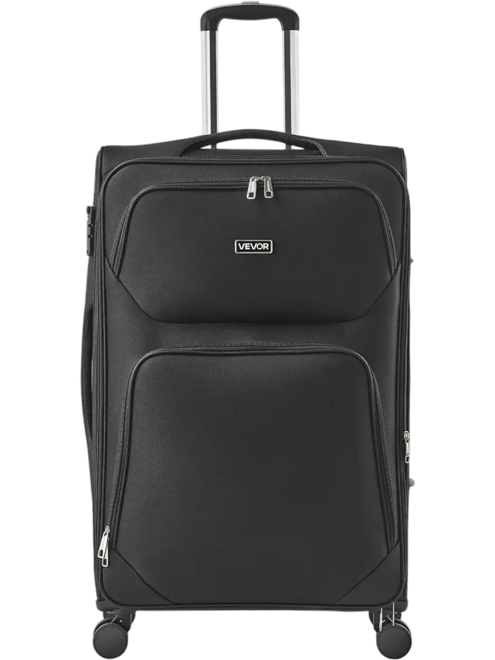 VEVOR Softside Expandable Luggage with Spinner Wheels, 28-Inch Softside Checked Large Luggage, Lightweight Checked Suitcase with Expandable Zippered Pocket and TSA Lock, Black