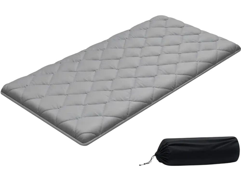VEVOR Japanese Tatami Mat, Twin Size Foldable Japanese Tatami Mattress, Futon Mattress with Storage Bag & Fastener, 9-Layer Floor Mat for Sleeping, Dormitory, Meditation, Yoga, 80 x 39 x 3.5 in, Gray