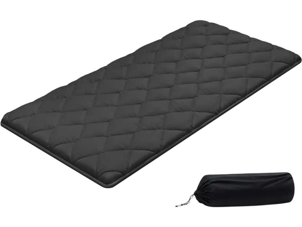 VEVOR Japanese Tatami Mat, Twin Size Foldable Japanese Tatami Mattress, Futon Mattress with Storage Bag & Fastener, 9-Layer Floor Mat for Sleeping, Dormitory, Meditation, Yoga, 80 x 39 x 3.5 in, Black