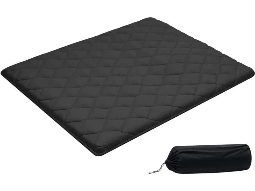 VEVOR Japanese Tatami Mat, Queen Size Foldable Japanese Tatami Mattress, Futon Mattress with Storage Bag & Fastener, 9-Layer Floor Mat for Sleeping, Dorm, Meditation, Yoga, 80 x 60 x 3.5 in, Black