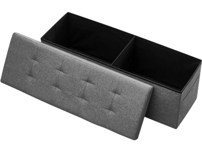 Vevor Ottoman Bench Foldable Storage End-of-Bed Bench Grey New