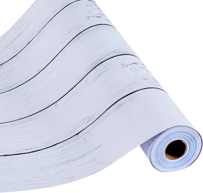 Vevor Wallpaper White Wood Textured Peel and Stick 17.7