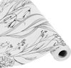 VEVOR Peel and Stick Wallpaper, 17.7 x 393.7 inch Contact Paper White Line Art Botanical Floral Waterpoof Self Adhesive, Easy to Clean Wall Decorative Vinyl Roll for Bedroom Kitchen Bathroom Office