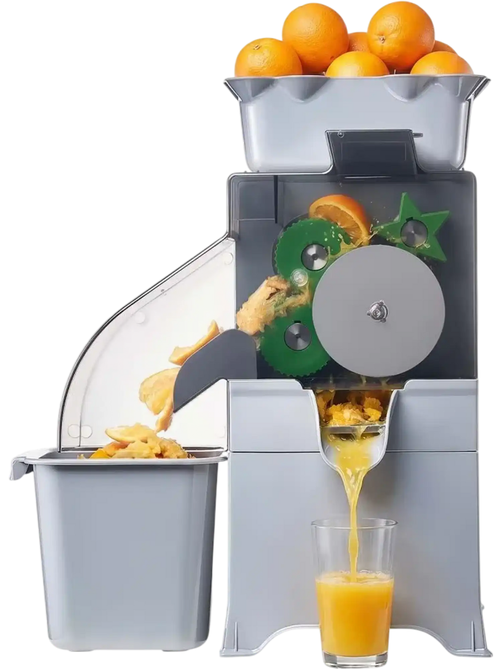 VEVOR Commercial Orange Juicer Machine, Slow Masticating Juicer Extractor, 100W Electric Orange Juice Squeezer, Lemon Citrus Pomegranates Extractor, with Peel Collecting Bucket and PC Cover