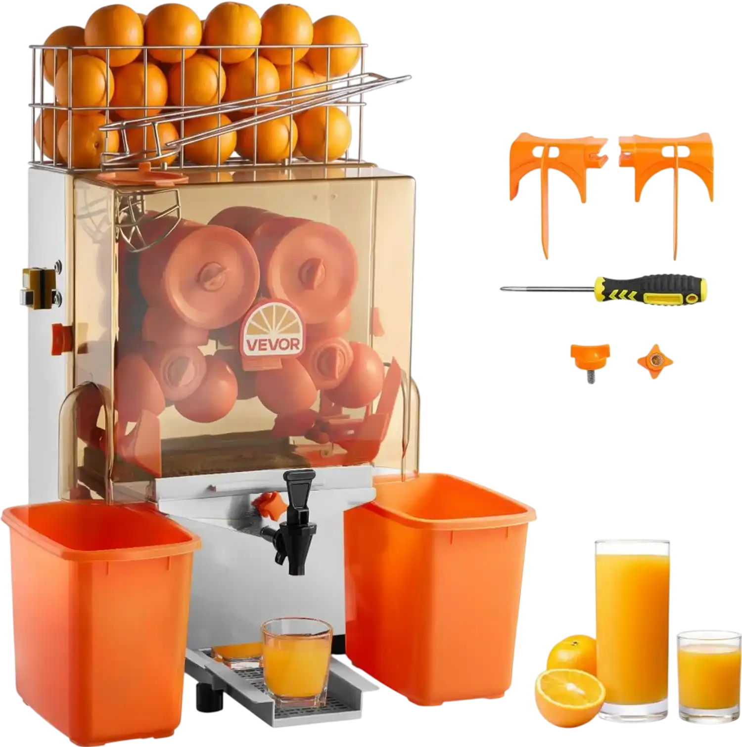 Vevor Commercial Orange Juicer Machine 120W Electric Citrus Press with Faucet New