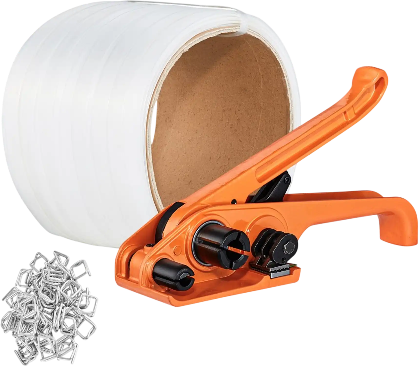 Vevor Banding Strapping Kit 328' Woven Cord with Tensioner Tool and 100 Metal Seals New