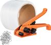 VEVOR Banding Strapping Kit with Strapping Tensioner Tool, 328 ft Length Woven Strapping Cord Band, 100 Metal Seals, Pallet Packaging Strapping Banding Kit, Banding Packaging Strapping for Packing