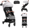 VEVOR Standard Baby Infant Stroller, Toddler Stroller with 95°-150° Adjustable Backrest & & 0/90°Adjustable Footrest & One-click Folding, Newborn Stroller with Cup Holder and Carry Bag, Light Grey