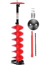 VEVOR Ice Auger Drill Bit, 8in Diameter 39in Length, Cordless Nylon Ice Fishing Augers With Extra 13.4in Extension Rod, Drill Adapter, Top Plate and Blade Guard