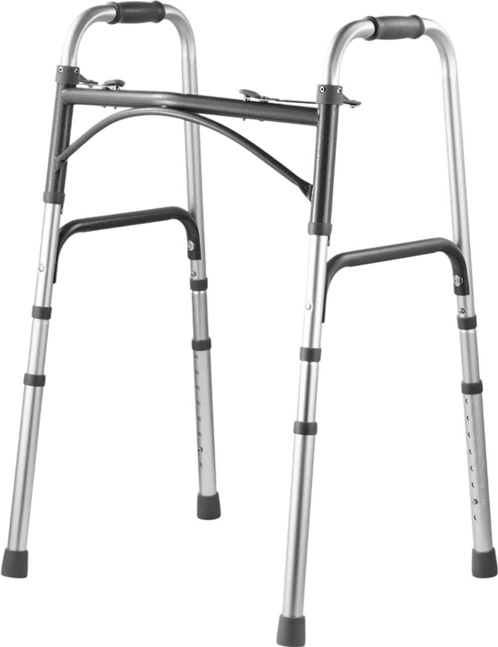 VEVOR Folding Walker, 2-Button Folding Walkers with 8-Level Adjustable Height and Durable Handles, Lightweight Aluminum Mobility Walker Aid for Elderly Handicapped Disabled, Up to 350 Pounds
