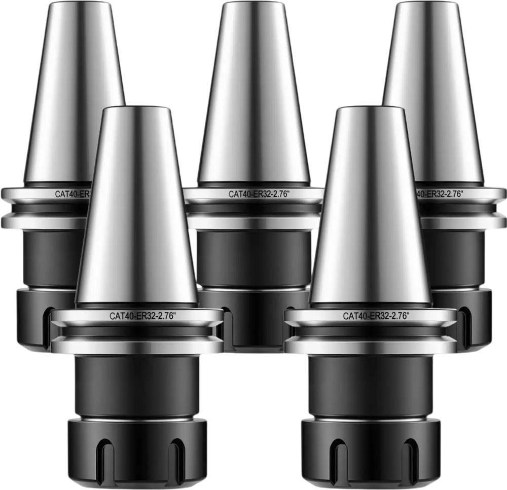 VEVOR CAT40 Collet Holder ER32 5 Piece Precision Spring Collet Chuck Set, for Milling Machine Drill Presses, 4000 RPM Max Speed, CAT40 Tool Holder Spring Collet with 0.0004" TIR, Labeled Storage Box