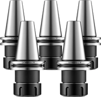 VEVOR CAT40 Collet Holder ER32 5 Piece Precision Spring Collet Chuck Set, for Milling Machine Drill Presses, 4000 RPM Max Speed, CAT40 Tool Holder Spring Collet with 0.0004