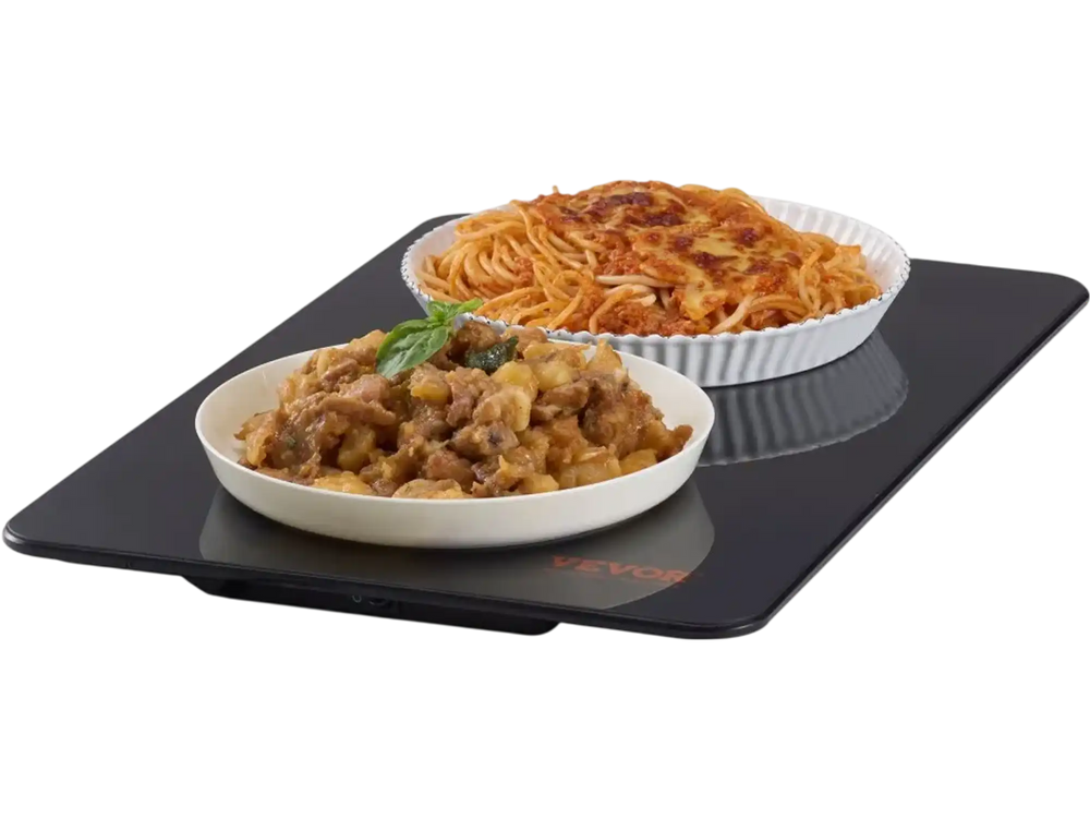 VEVOR Electric Warming Tray, 16.5" x 11" Portable Tempered Glass Heating Tray with Temperature Range (65-90℃), Perfect for Dinner, Catering, House, Parties, Events, Entertaining and Holiday, Black