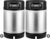 VEVOR Corny Keg, 2.5 Gallon Ball Lock Keg, SUS304 Cold Brew Kegs with Dual Rubber Handles & Heavy-Duty Rubber Bottom, Brewing Equipment for Home Brewing Party, 2 PCS